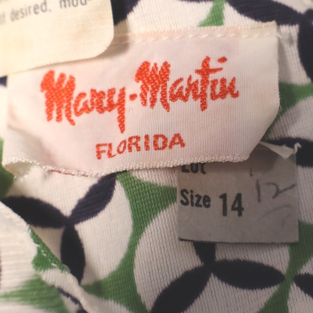 Vintage 70s Mary Martin Florida Geometric Maxi Dress Womens Mod Op Art Size 14 - Picture 4 of 13